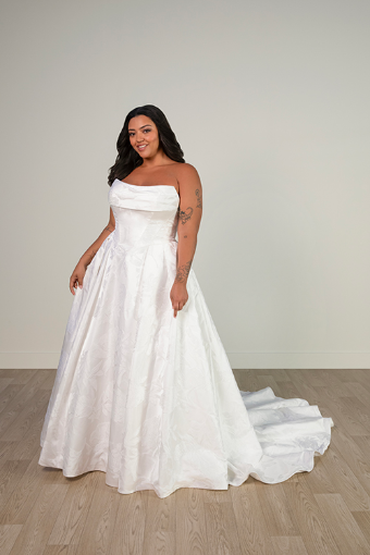 Stella York Plus Size SY8084 #1 Pure Ivory Jacquard thumbnail
