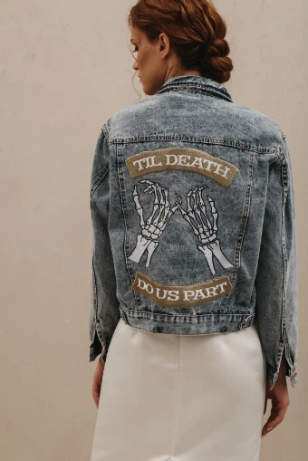 Harper Blue Till Death Pinky Promise Denim Jacket #0 default Black Denim thumbnail
