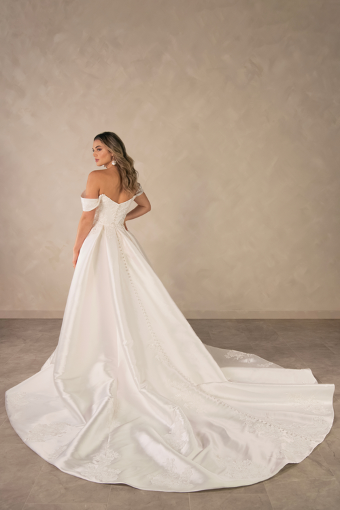 Essense of Australia D4493 DRESS, STRAPS & OVERSKIRT with lace #1 (IVR) Ivory thumbnail