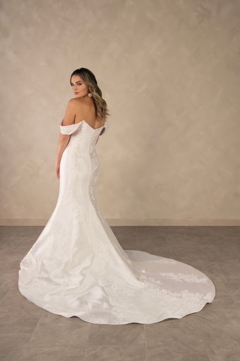 Essense of Australia D4493 DRESS, STRAPS & OVERSKIRT with lace #3 (IVR) Ivory thumbnail