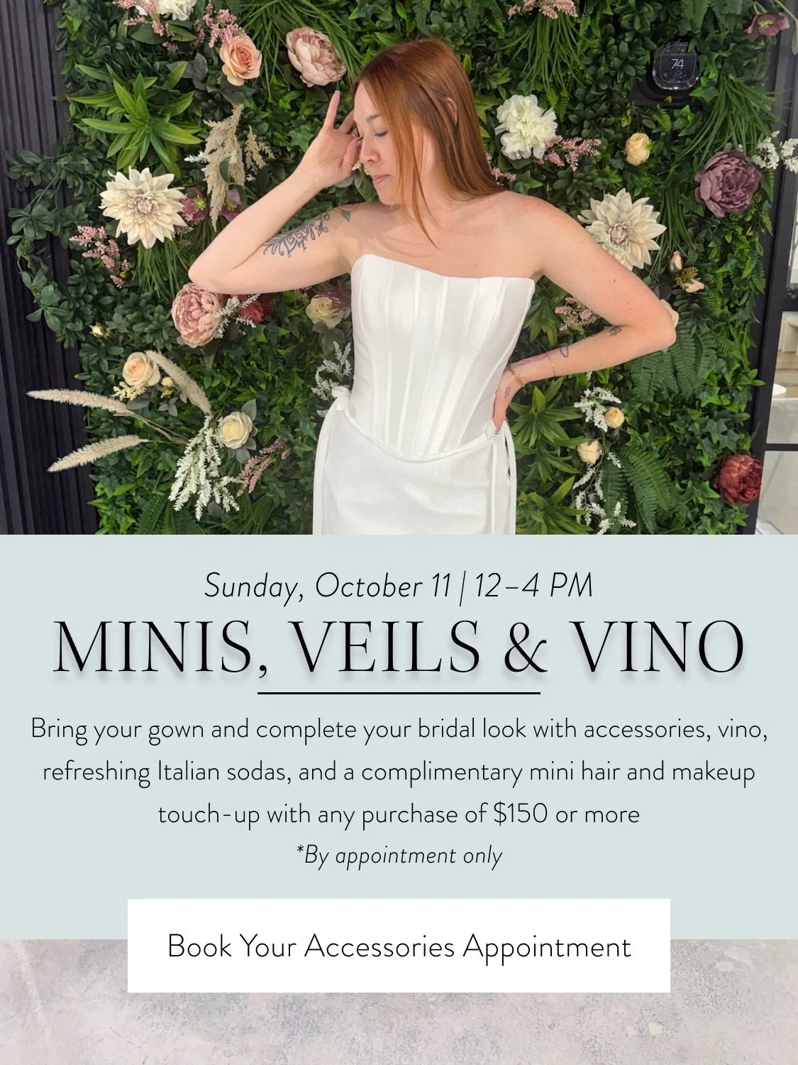 Minis, Veils and Vino Banner
