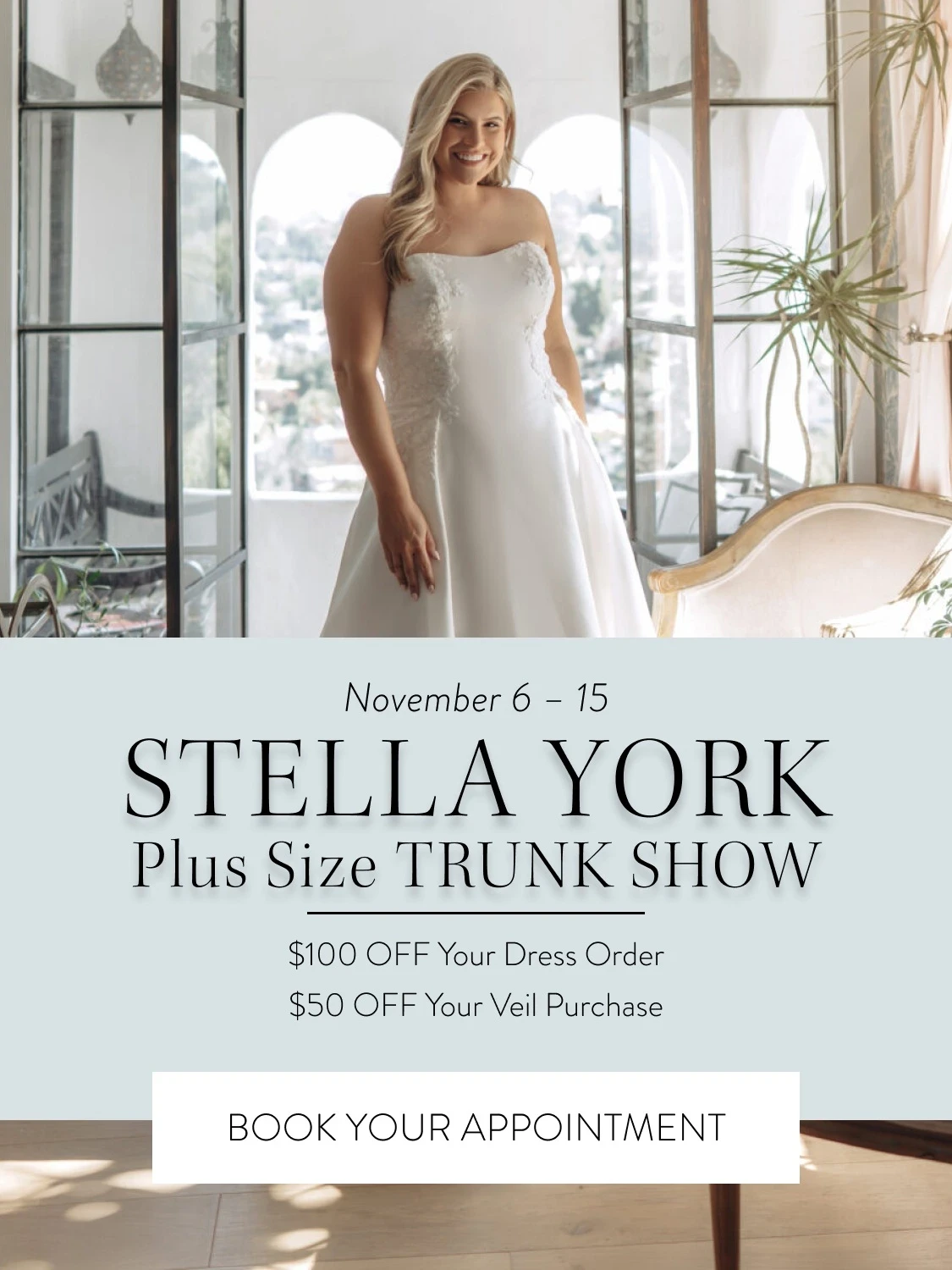 Stella York Plus Size Trunk Show Banner